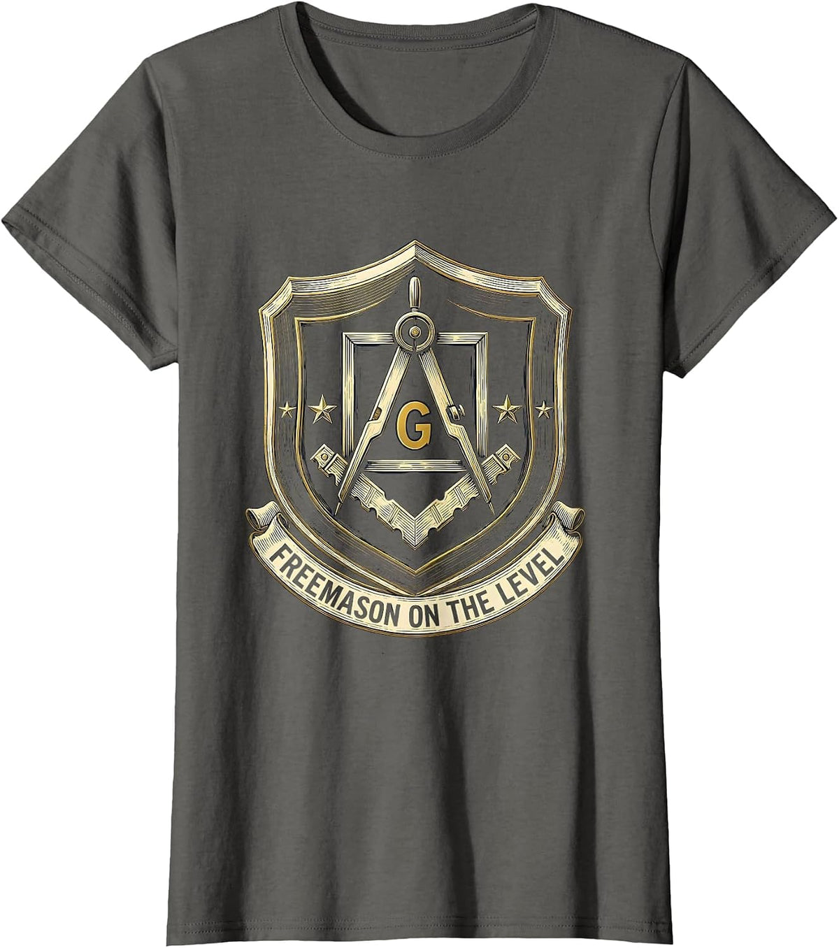 Women's Freemason On The Level Masonic Fraternal Pride Square & T-Shirt - Asphalt Grey