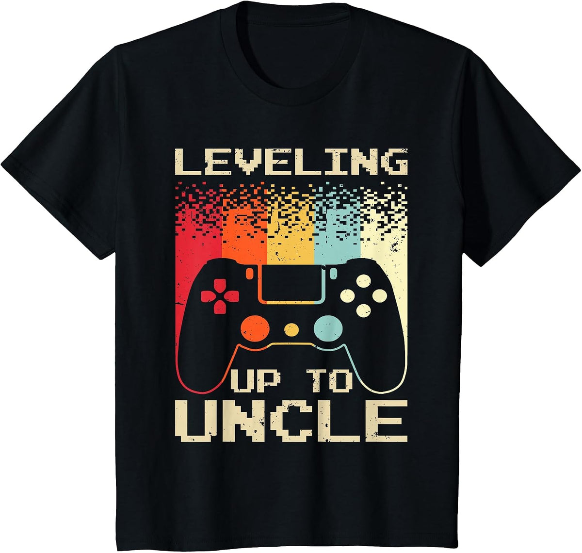 Best New Uncle for Men Boys Soon to Be Uncle Nephew Gamer T-Shirt - Black