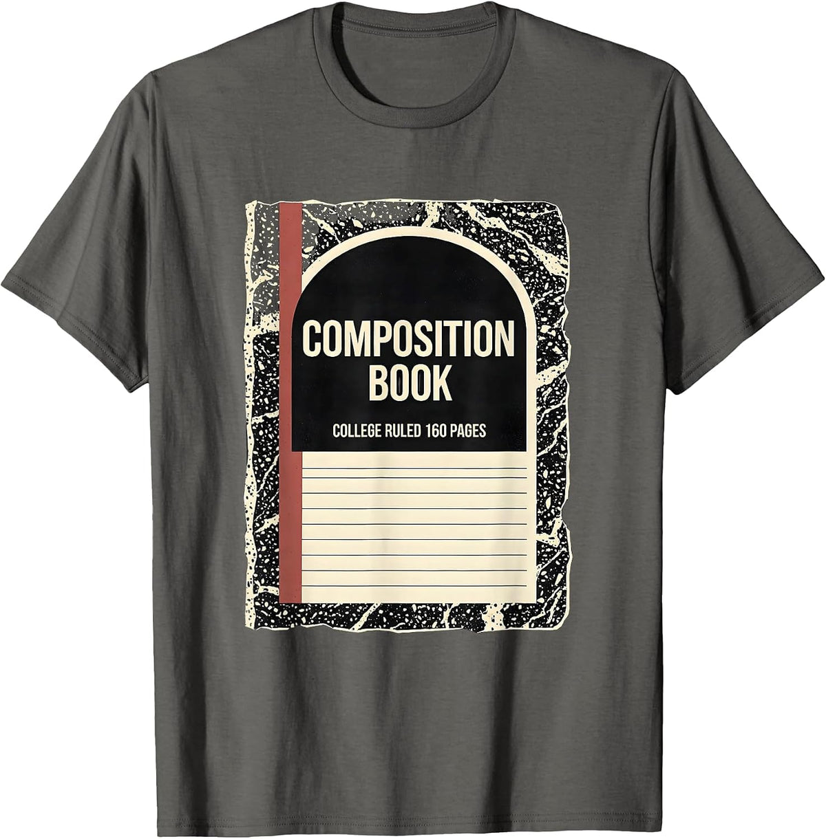 Men's Composition Book College Ruled 160 Pages Teacher Halloween T-Shirt - Asphalt Grey