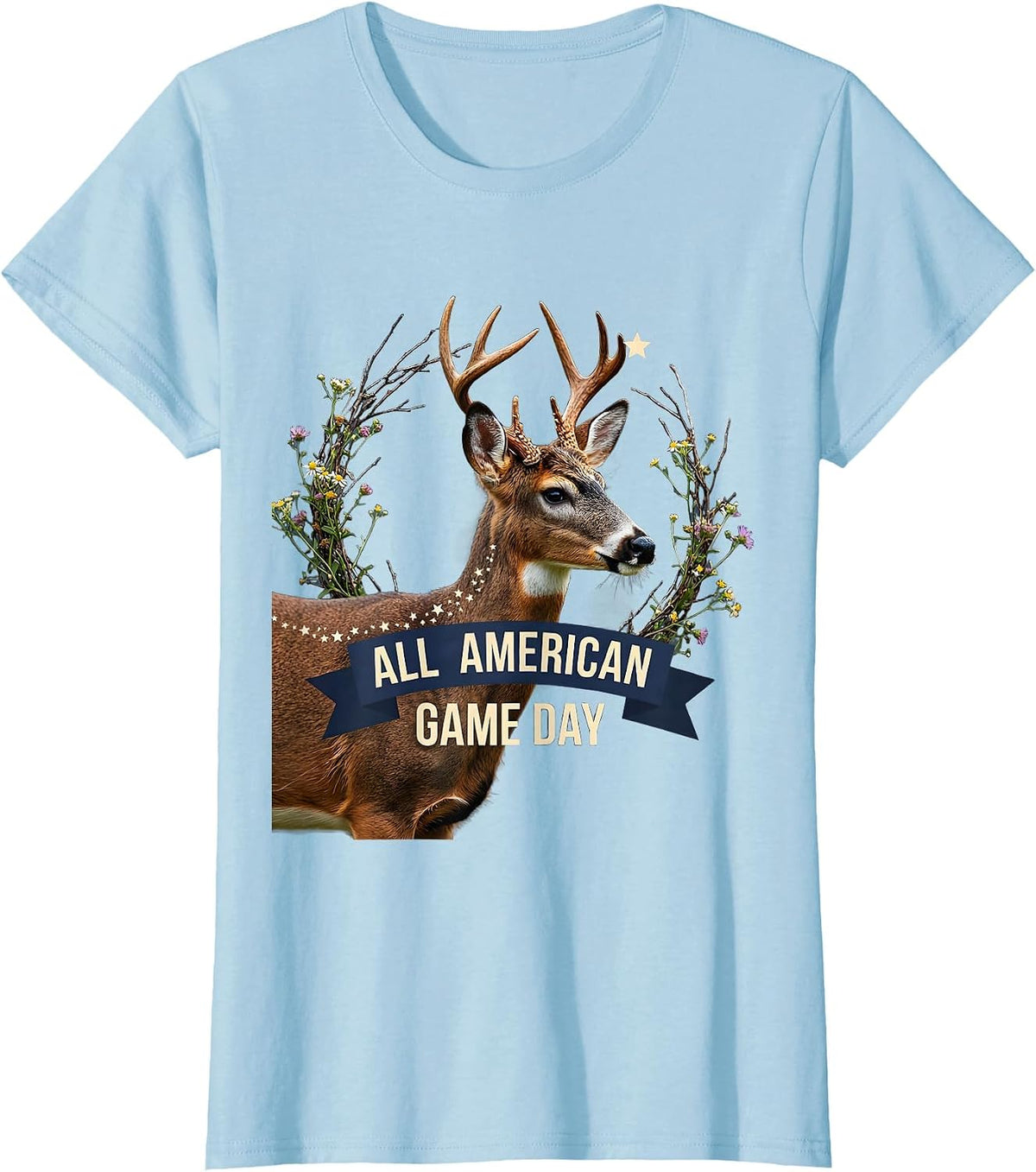Boys All American Game Day Red White and Blue T-Shirt - Baby Blue