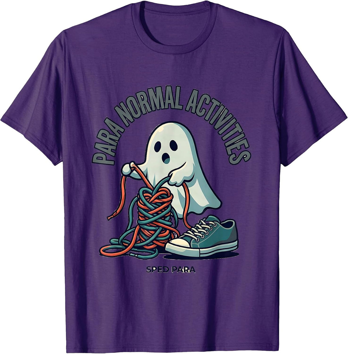 Para Normal Activities SPED Para Ghost Halloween Teacher T-Shirt - Purple