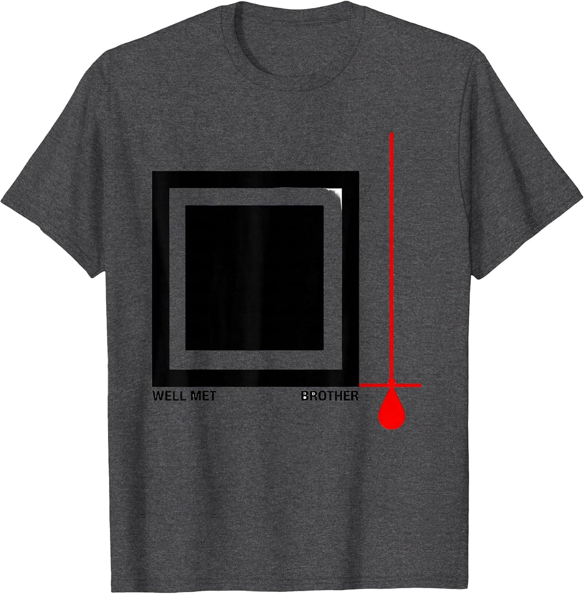 Men's Well Met, Brother Freemason Square And Compass Masonic Pride T-Shirt - Dark Heather Grey