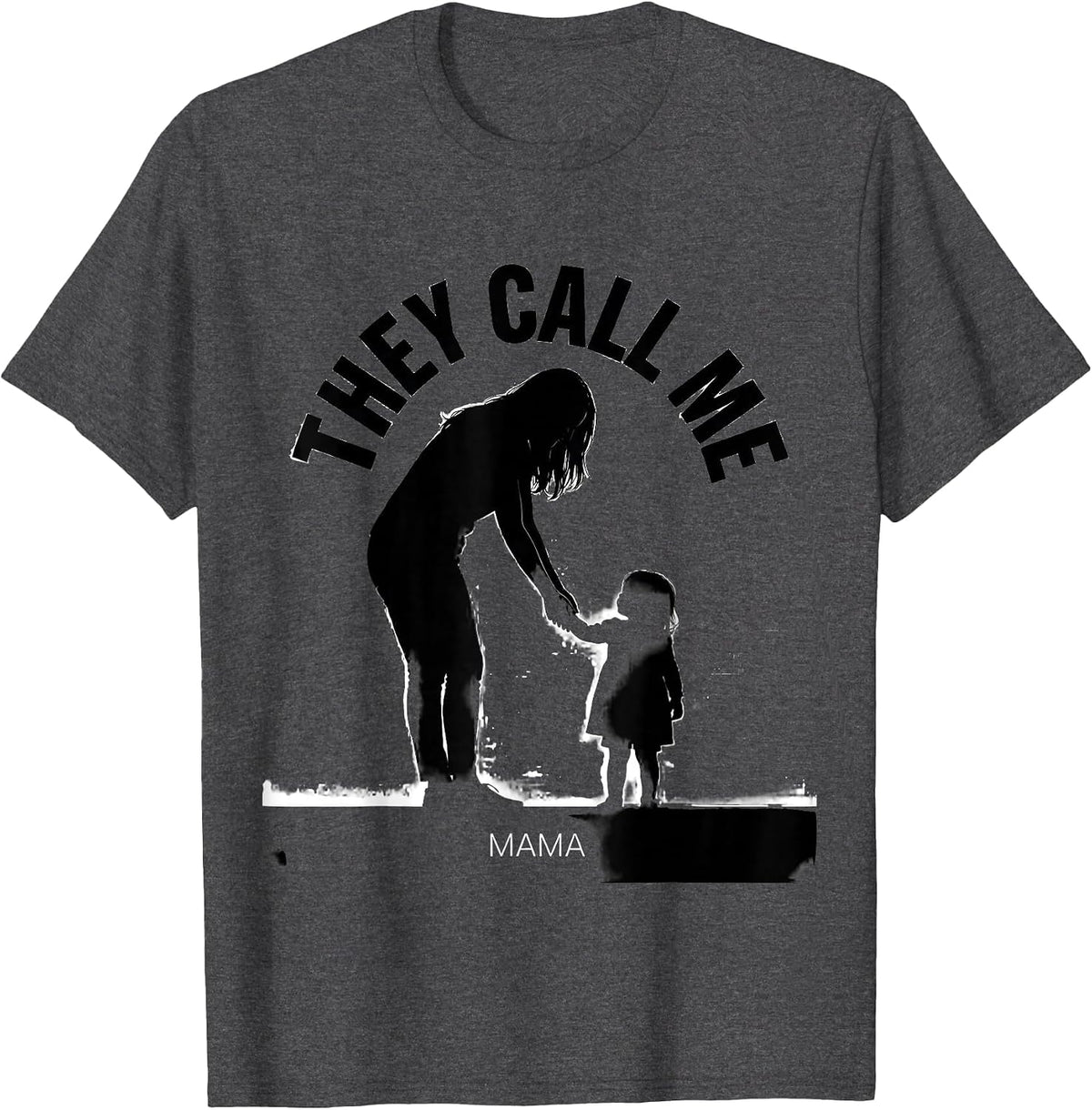 Men's They Call Me Mama Minimalist Family Role Gift T-Shirt - Dark Heather Grey