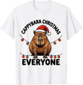 Men's Cappybara Christmas, Everyone Cute Capybara Santa Hat T-Shirt - White
