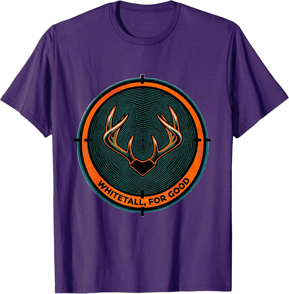Whitetail For Good Risograph Deer Hunting Camo Dad Humor T-Shirt - Purple