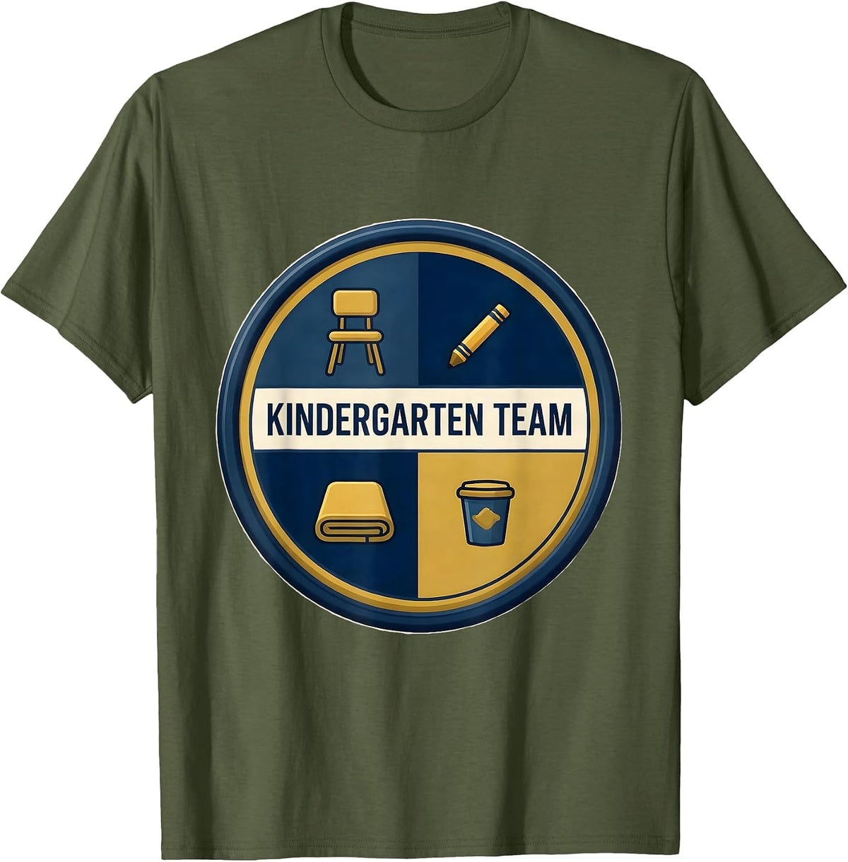 Kindergarten Team Cute Teacher Classroom Back To School T-Shirt - Olive Green
