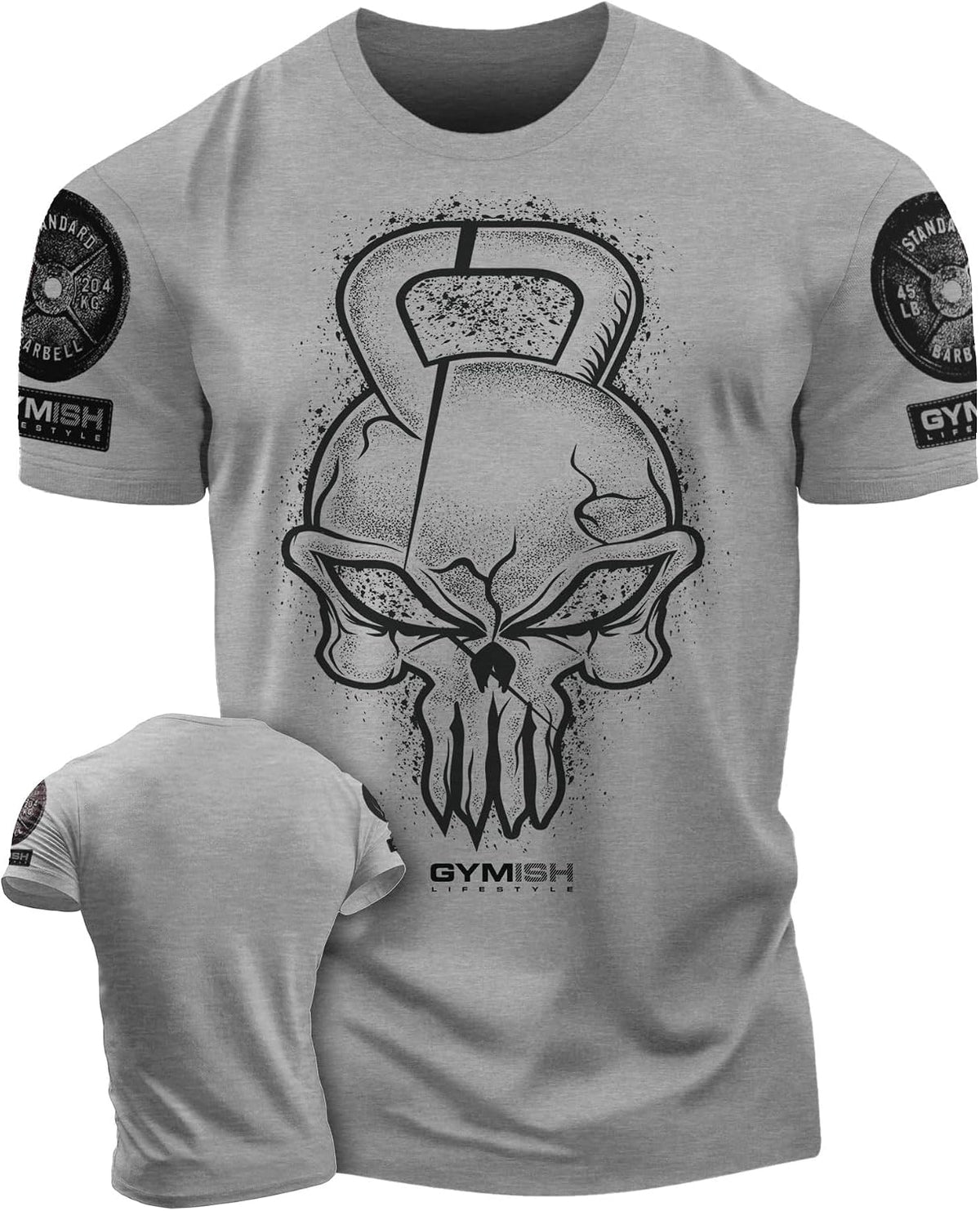 Gym Reaper Skull Graphic Shirt Men's Funny Gym Workout Motivation Tee - 2. Gym Reaper Grey Branded