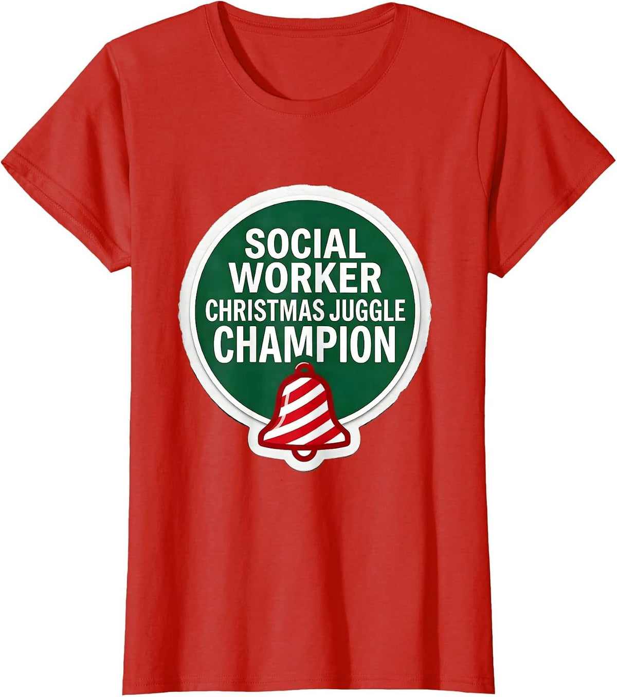 Social Worker, Christmas Juggle Champion Funny T-Shirt - Red