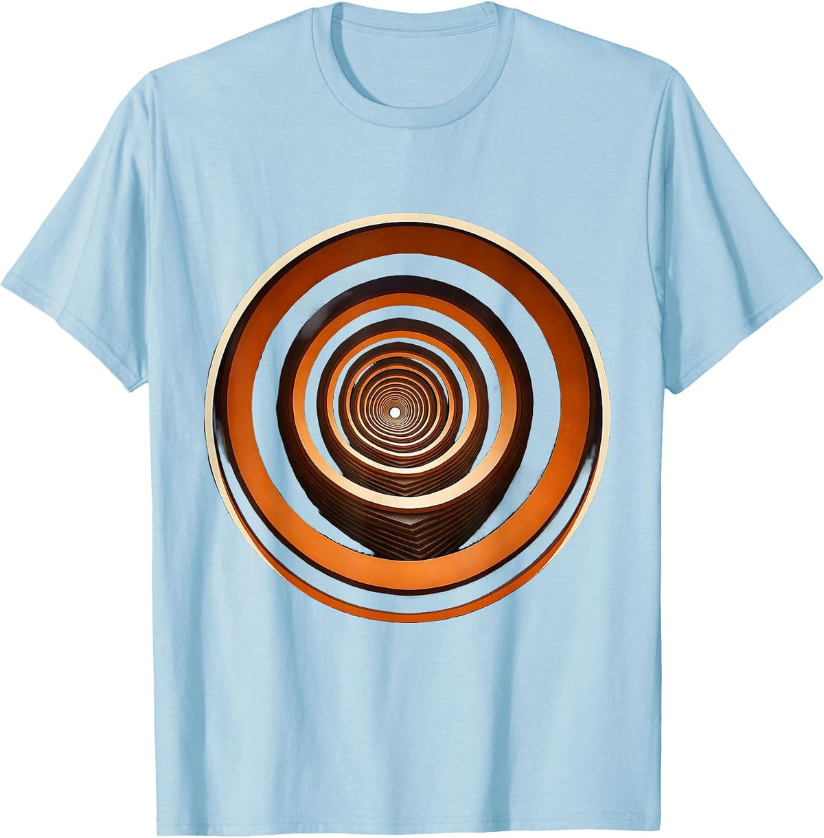 Men's Spiral Staircase Bottom Up Architecture Design T-Shirt - Baby Blue