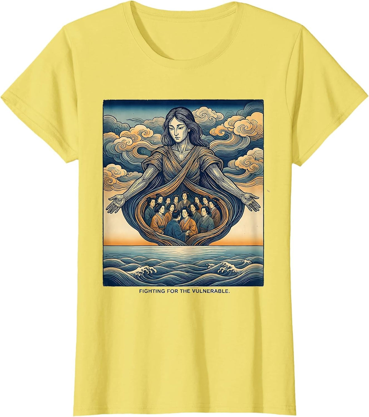 Women's Fighting for the Vulnerable Social Worker Design T-Shirt - Lemon Yellow