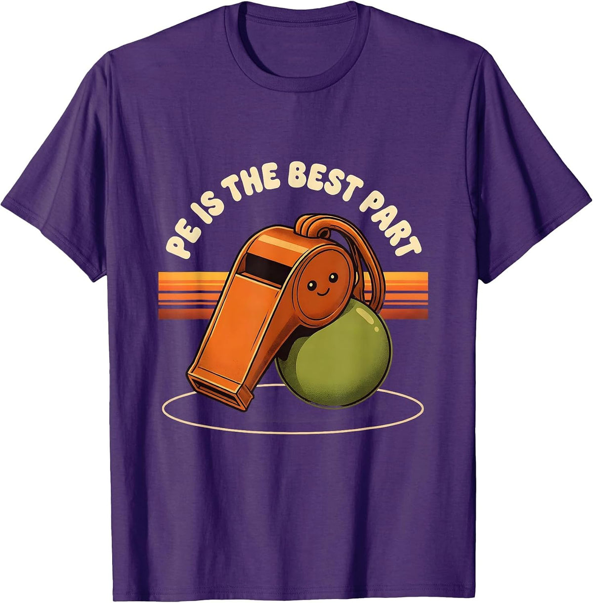 Men's PE Is The Best Part Retro 70s PE Teacher Back To School T-Shirt - Purple