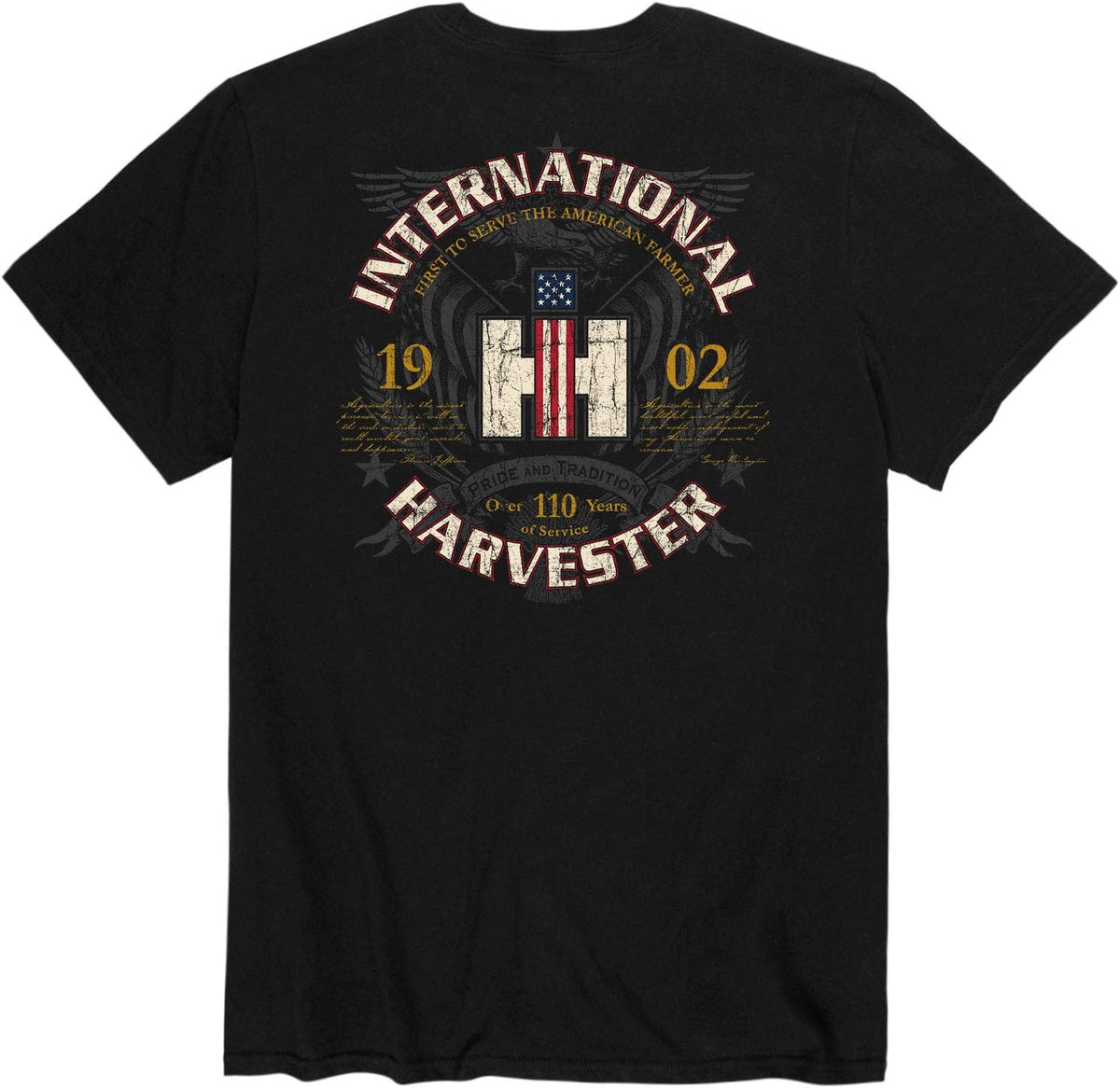International Harvester - IH American Farmer - Mens Short Sleeve Tee - Black