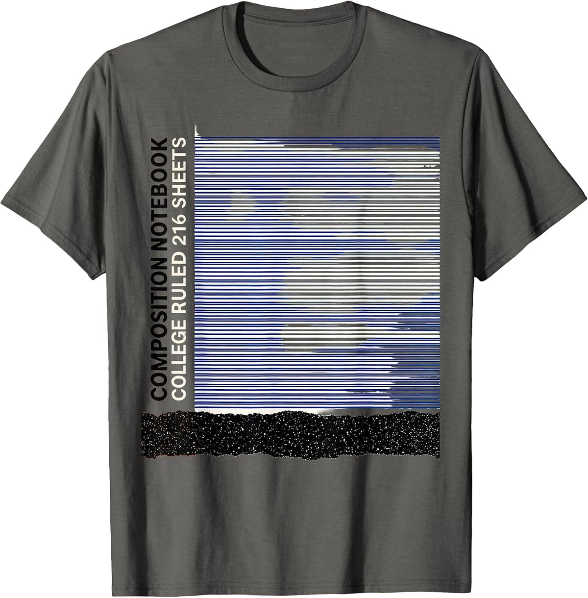 Composition Notebook College Ruled 216 Sheets Teacher T-Shirt - Asphalt Grey