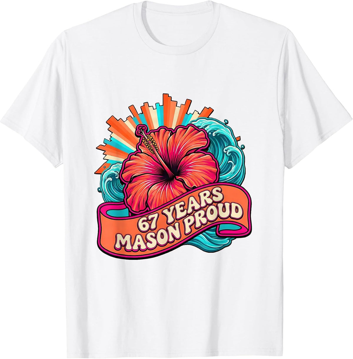 Men's 67 Years Mason Proud Milestone Design T-Shirt - White