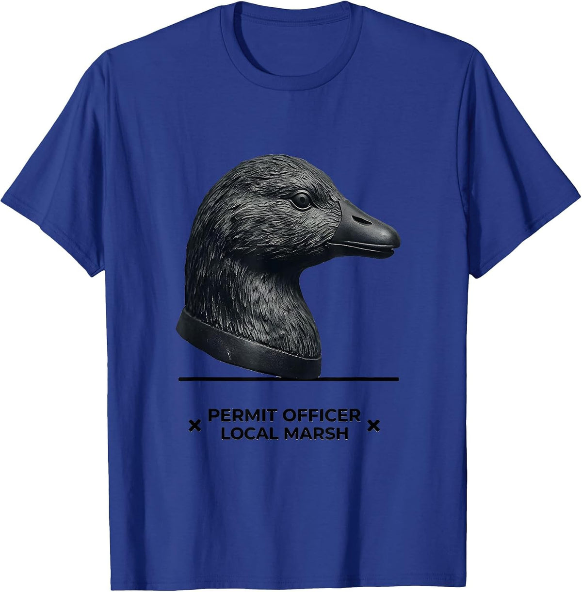 Men's Permit Officer, Local Marsh Funny Duck Hunter Hunting Gift T-Shirt - Royal Blue