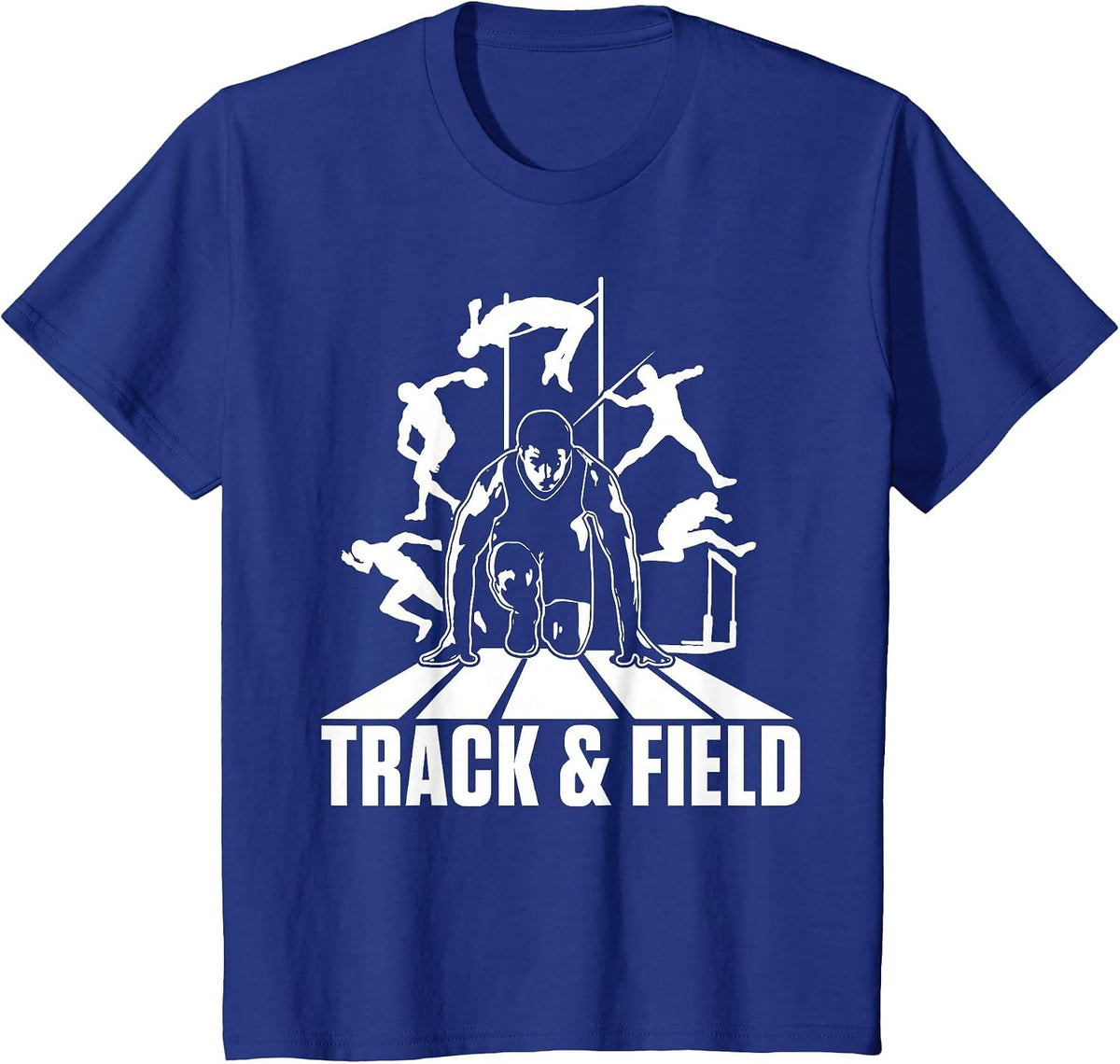 Cute Track and Field Athletics T-Shirt for Boys and Girls T-Shirt - Royal Blue