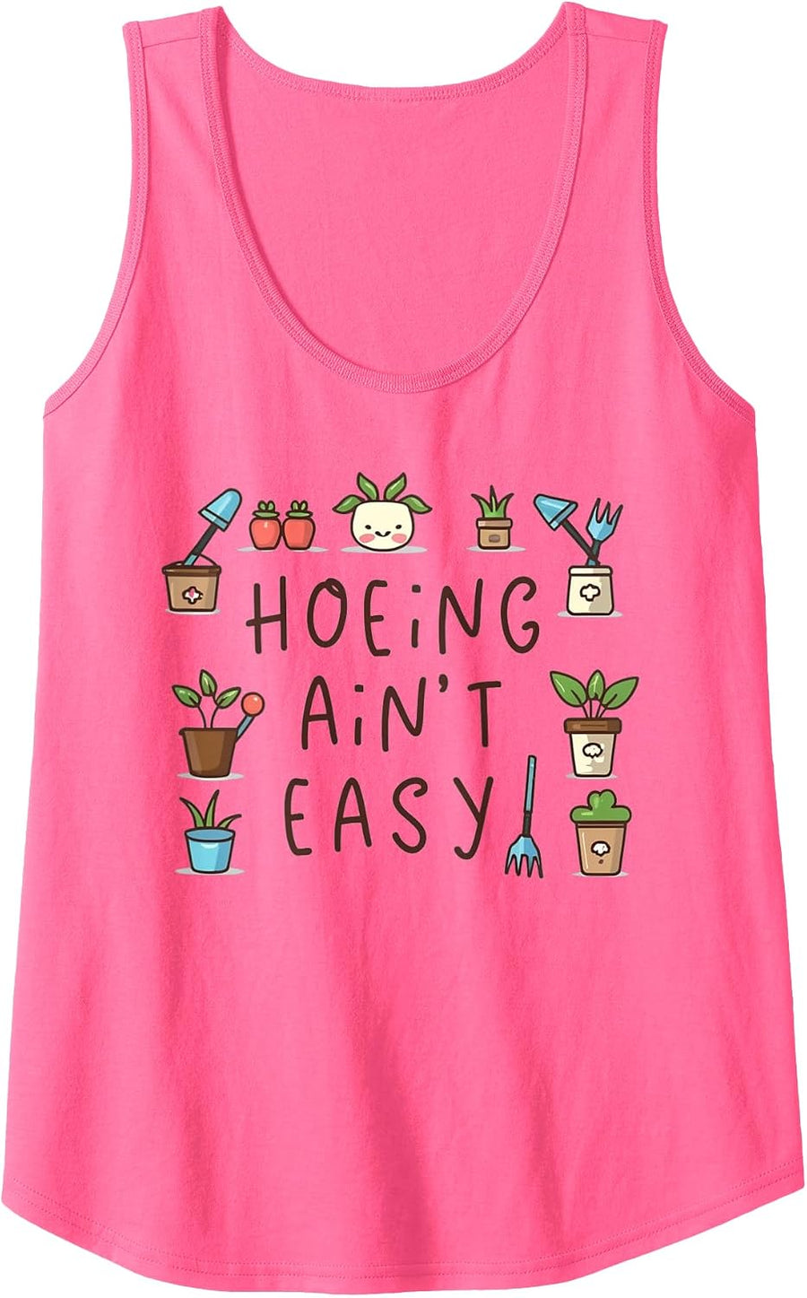 Hoeing Ain't Easy Funny Garden Lover Puns Gardener Jokes Tank Top - As Pictured