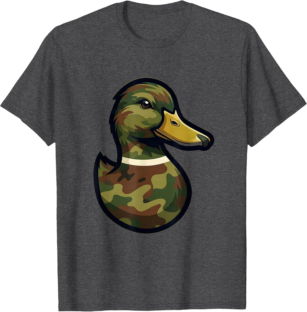 Men's Duck Camo Silhouette Graphic Tee T-Shirt - Dark Heather Grey