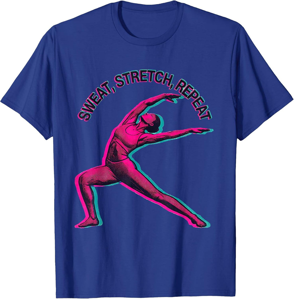 Men's Sweat Stretch Repeat Physical Therapy Design T-Shirt - Royal Blue