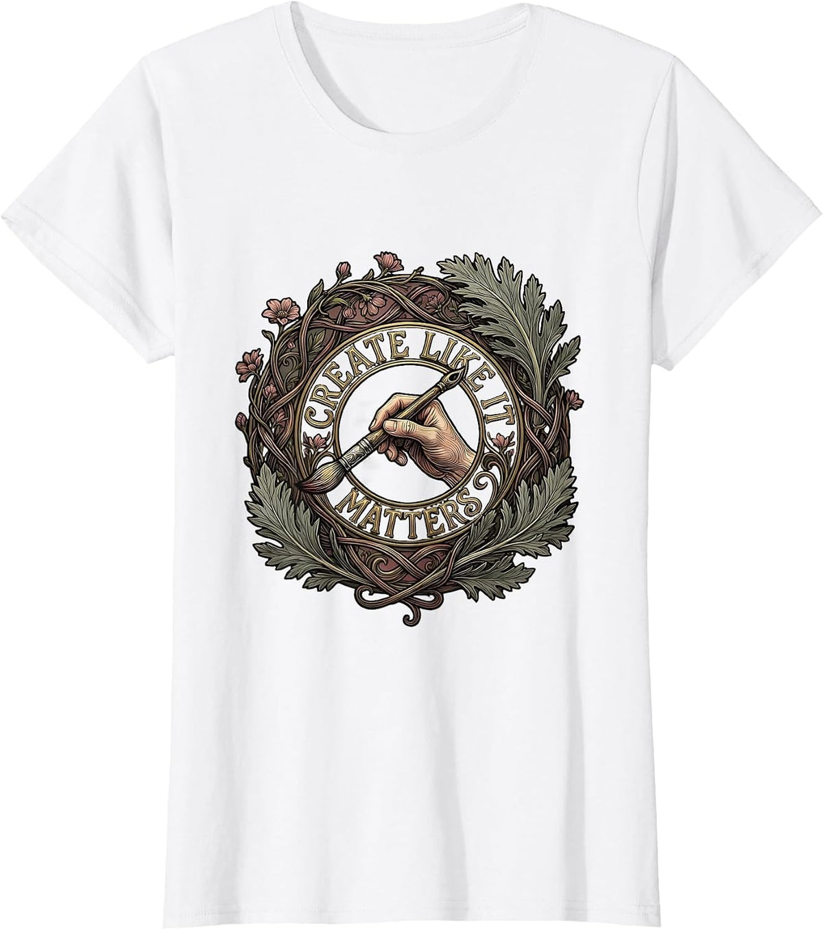 Women's Create Like It Matters Renaissance Art Design T-Shirt - White