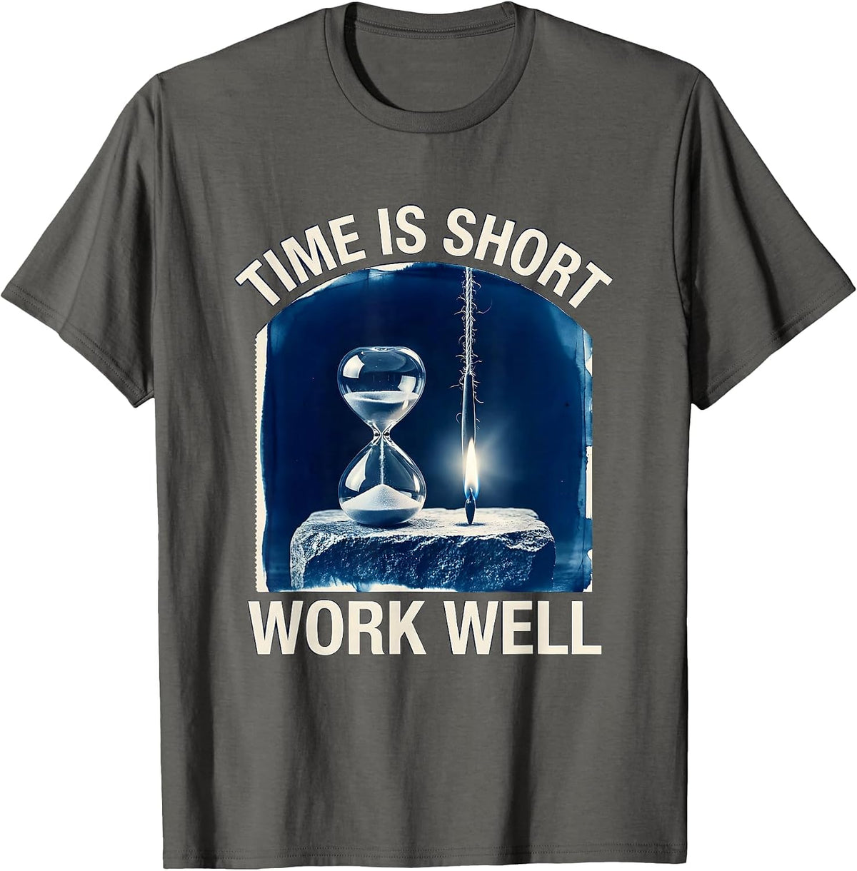 Men's Time Is Short Work Well Masonic Freemason Fraternal Pride T-Shirt - Asphalt Grey