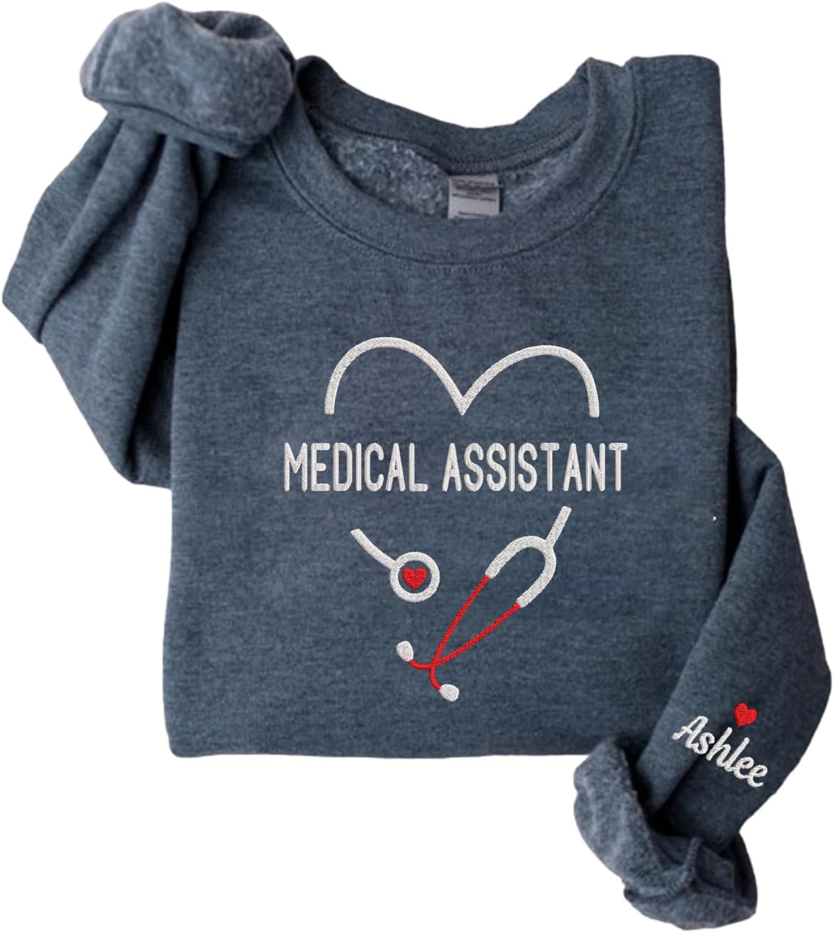 NAZENTI Personalized Nurse Sweatshirt - Flower Crewneck, School Nurse - D26