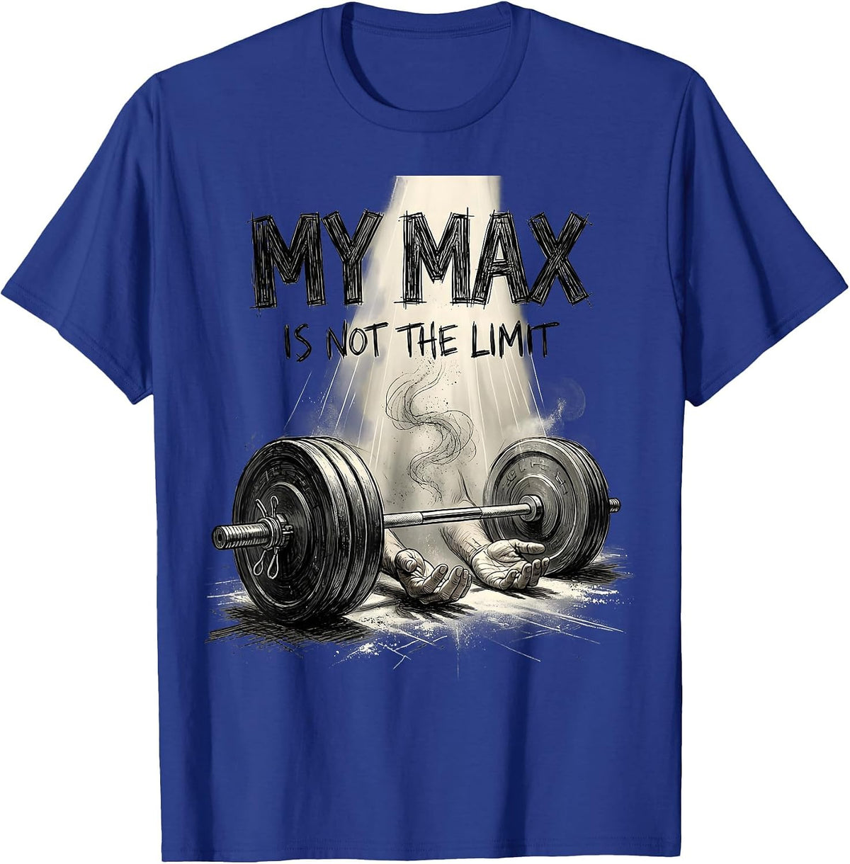 Men's My Max Is Not The Limit Faith Fitness Funny Gym Workout T-Shirt - Royal Blue