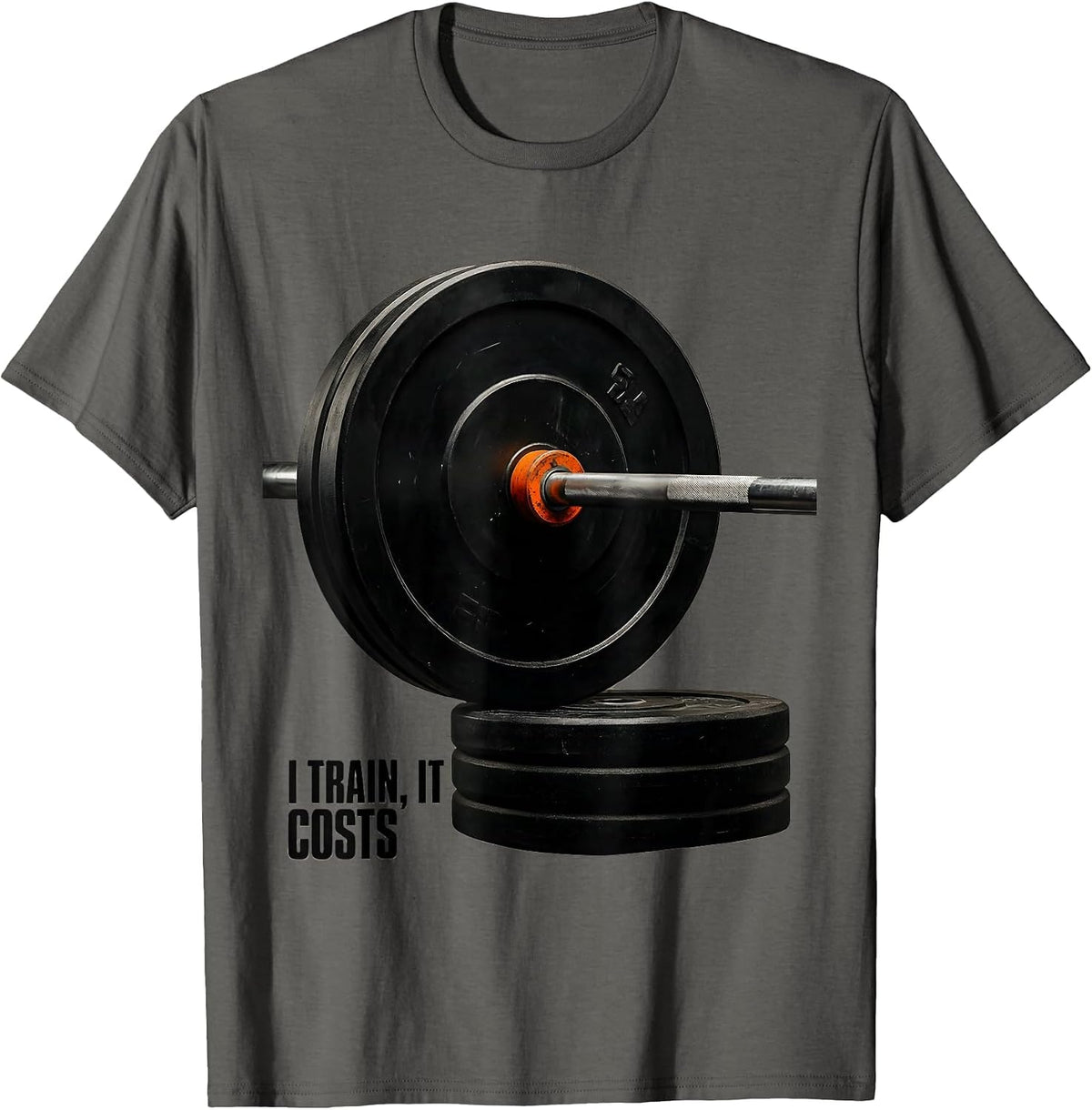 Men's I Train It Costs Funny Gym Workout Humor Weightlifting T-Shirt - Asphalt Grey