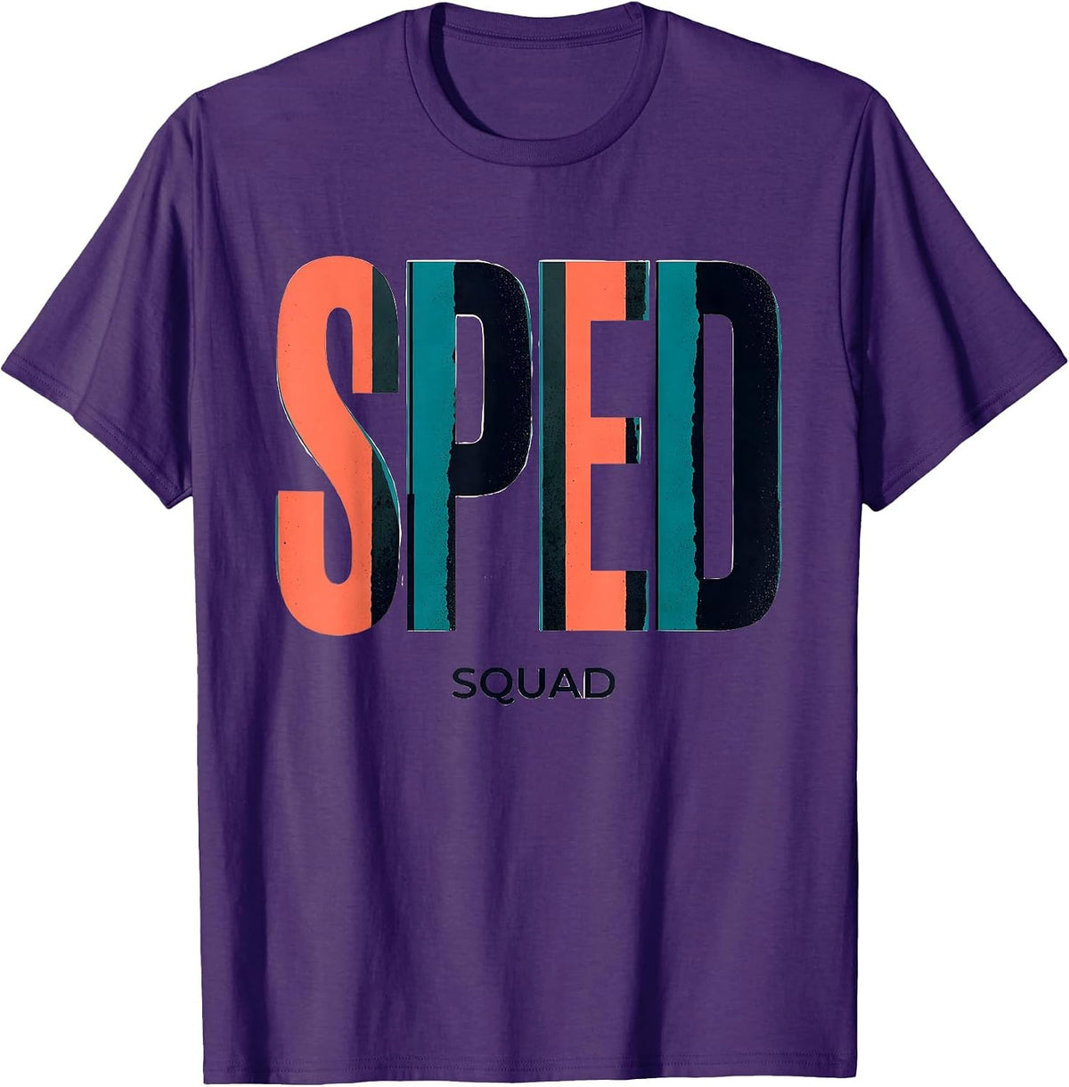 Sped Squad Custom Flat Polychrome School Support Staff T-Shirt - Purple