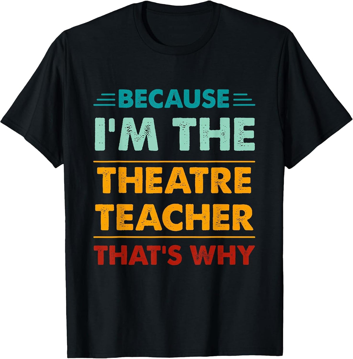 Profession Because I'm The Theatre Teacher That's Why T-Shirt - Black