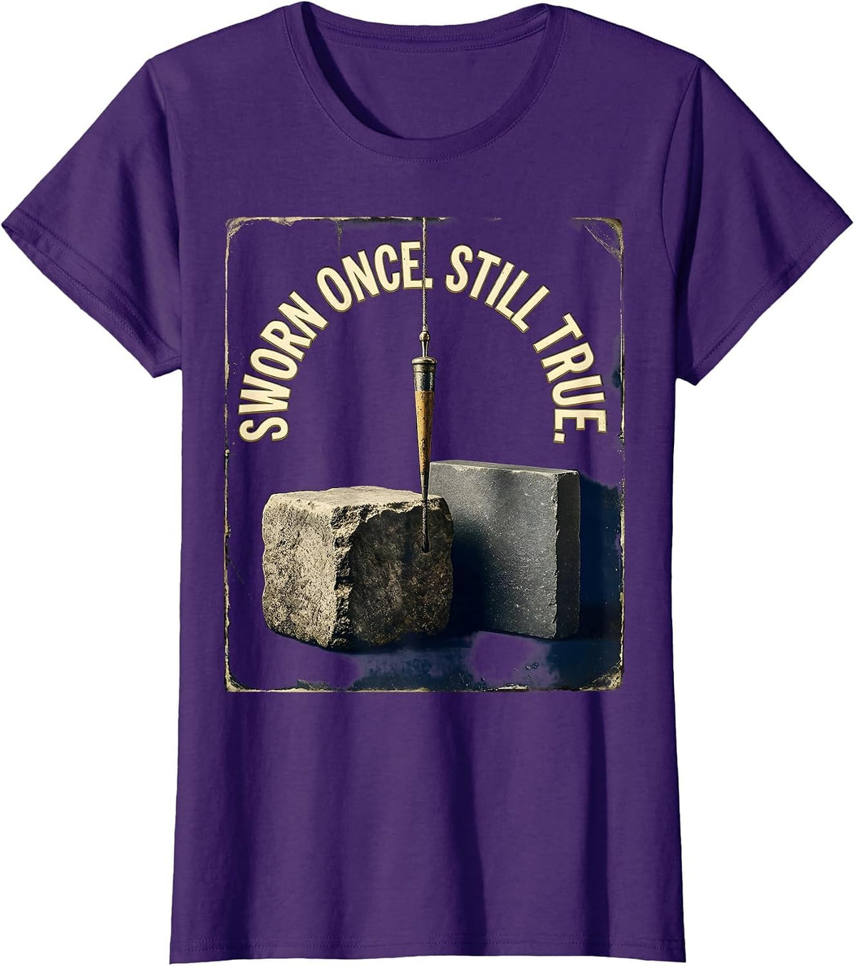 Women's Sworn Once Still True Vintage Freemason Fraternal Pride T-Shirt - Purple