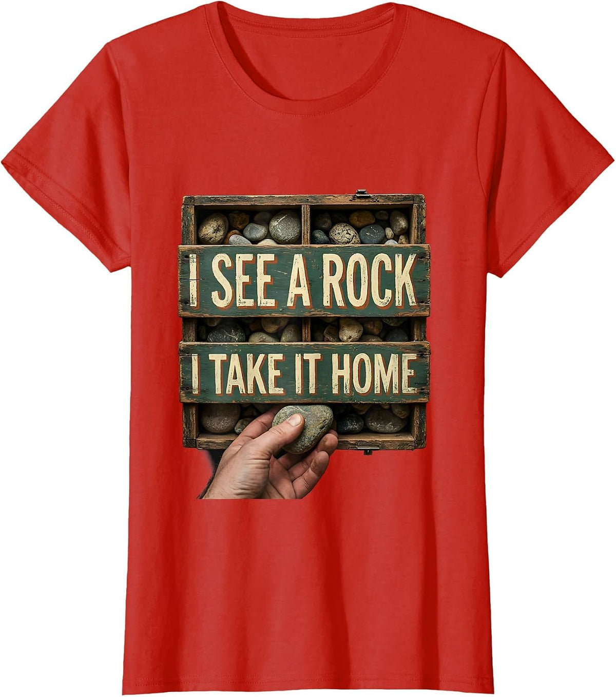 I See A Rock I Take It Home Vintage Funny Rock Collector T-Shirt - Red