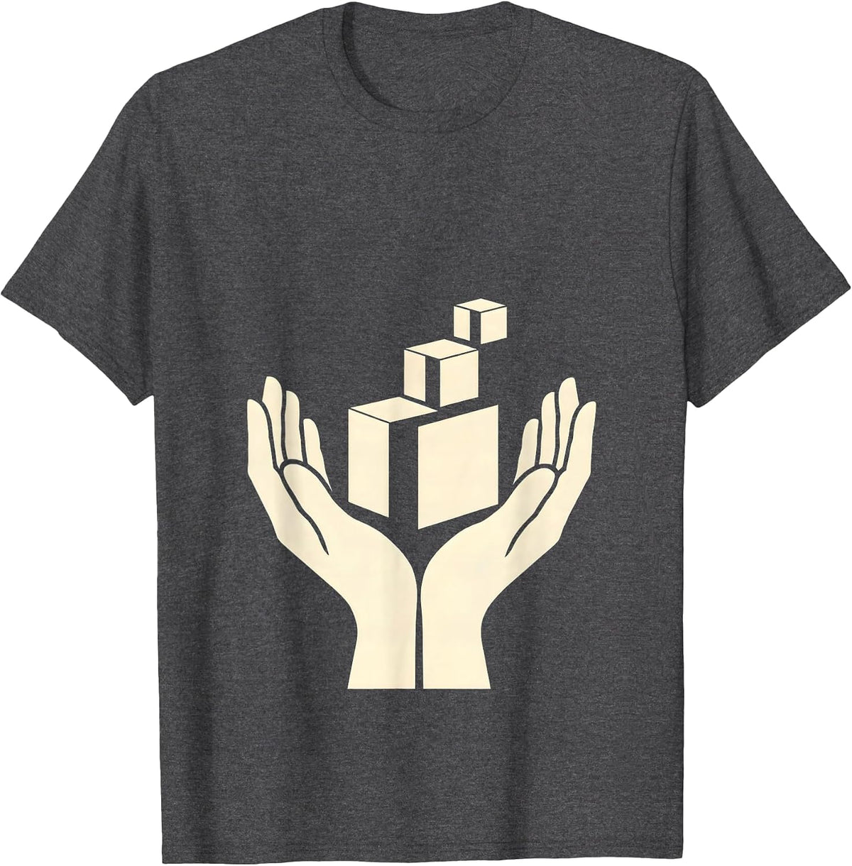 Special Education Teacher Alphabet Block Staircase T-Shirt - Dark Heather Grey
