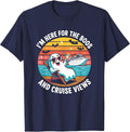 Here for The Boos and Cruise Views Halloween Party T-Shirt - Navy Blue
