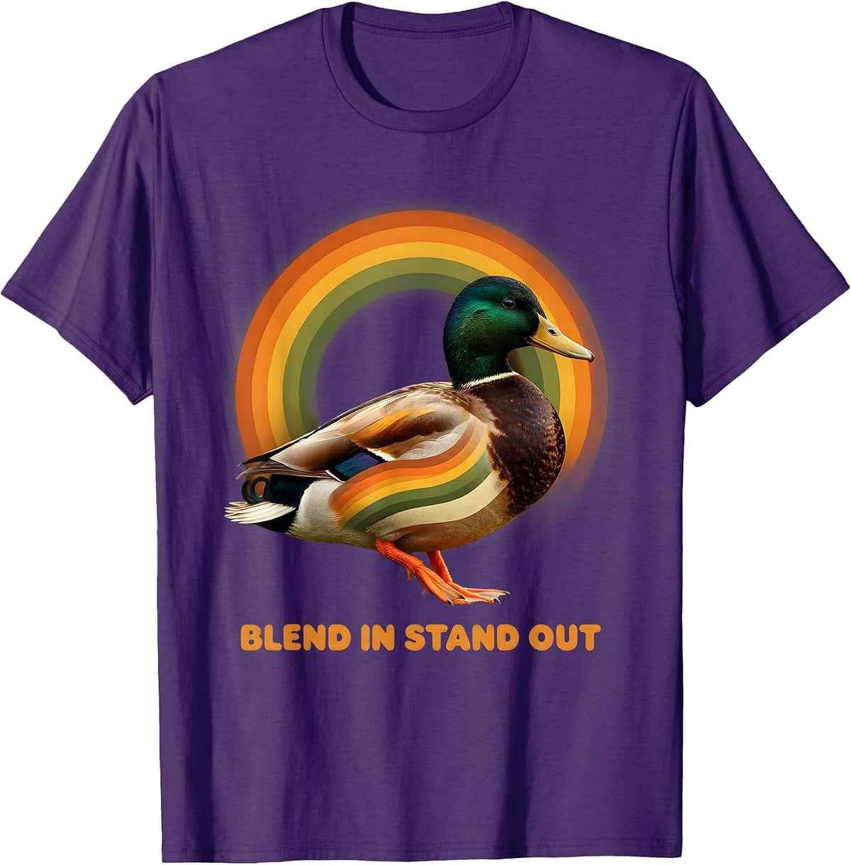 Men's Duck Camo Blend In Stand Out Design T-Shirt - Purple