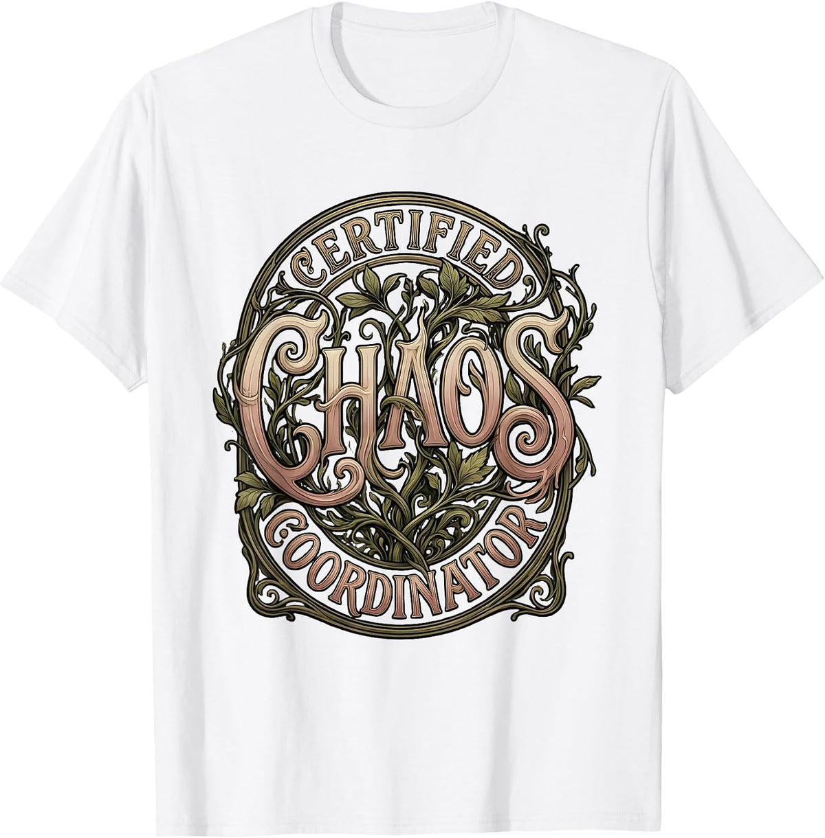 Men's Certified Chaos Coordinator Funny Design T-Shirt - White