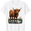 Calm Highland Cow Cute Scottish Humor Gift T-Shirt - White