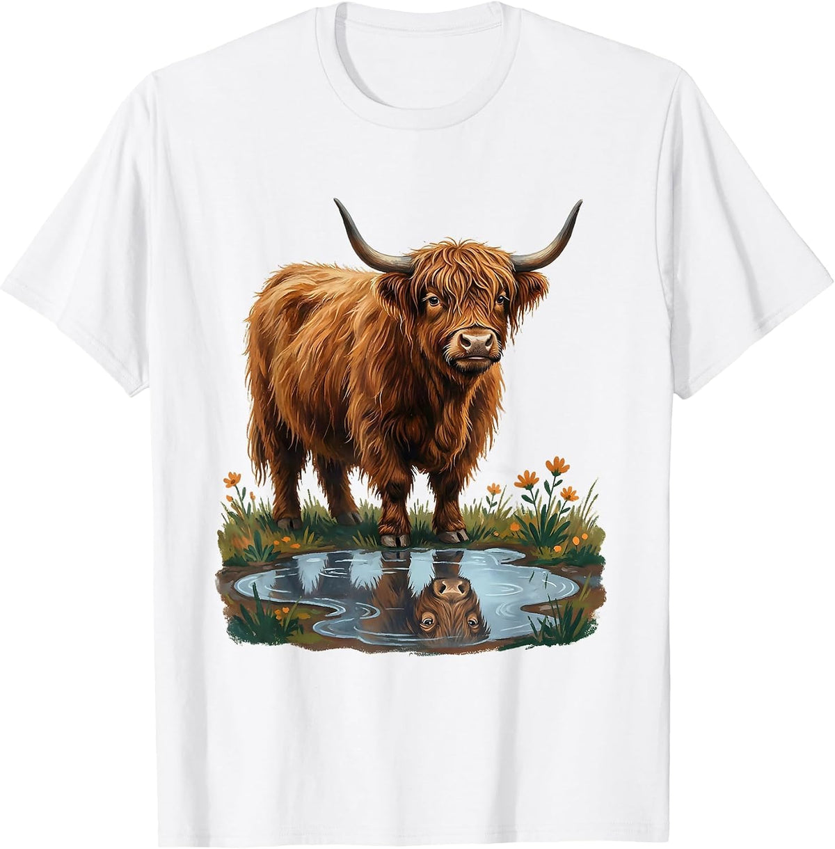 Calm Highland Cow Cute Scottish Humor Gift T-Shirt - White