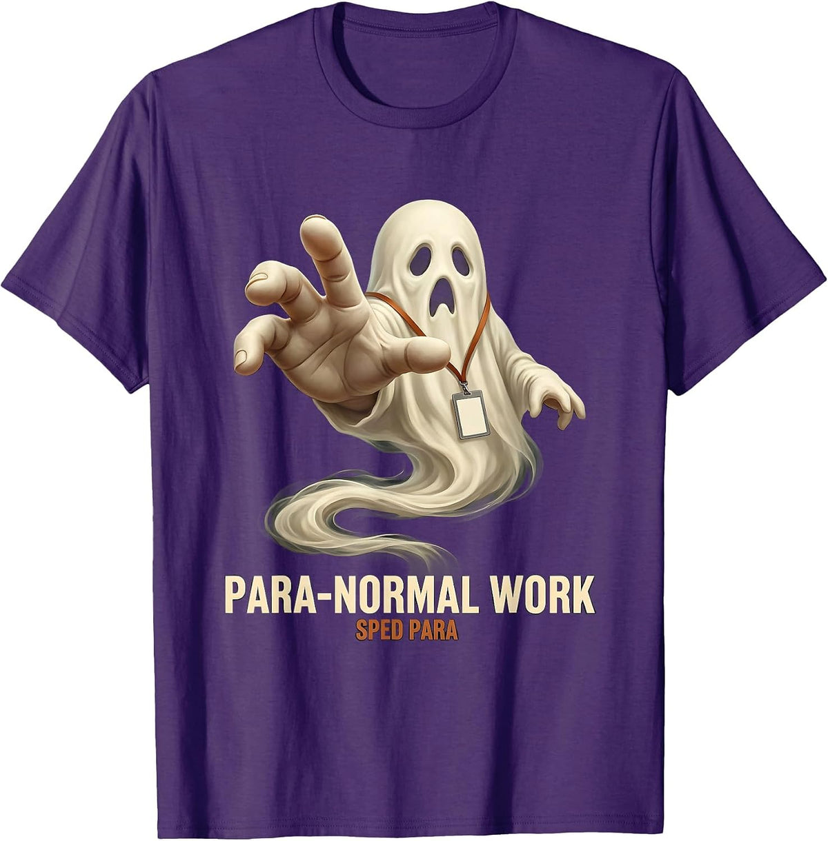 Para-Normal Work SPED Para Ghost Support Staff Halloween T-Shirt - Purple