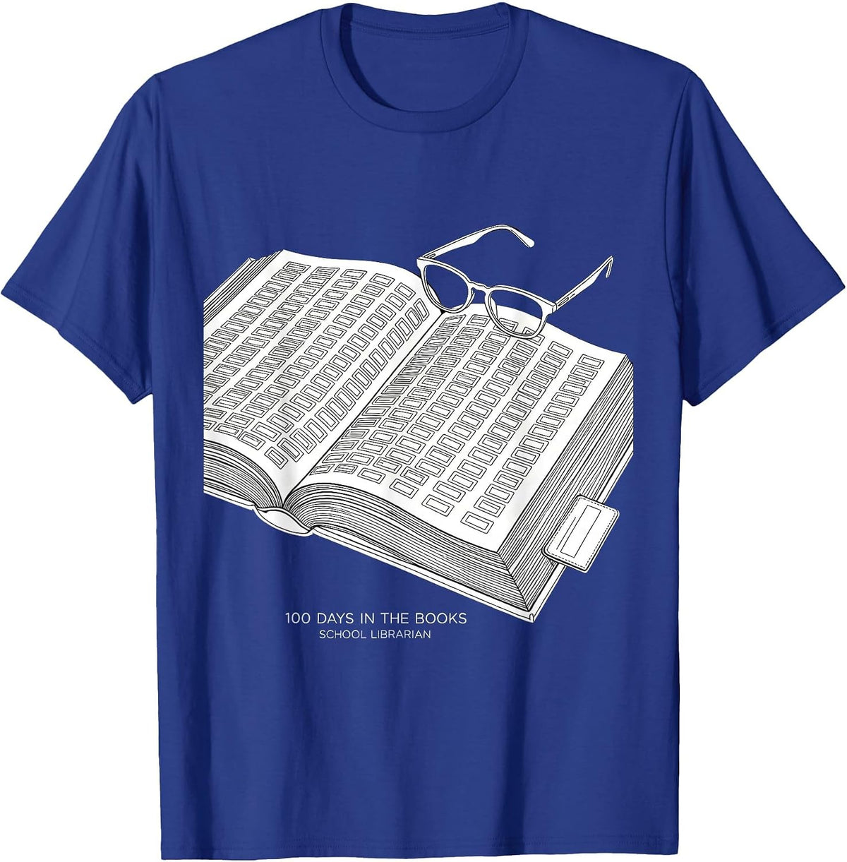 Men's 100 Days In The Books School Librarian T-Shirt - Royal Blue