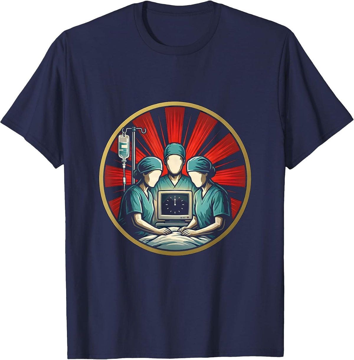 Sealed Nurse Crew Badge New Year Party ICU ER ICU NICU L&D T-Shirt - Navy Blue