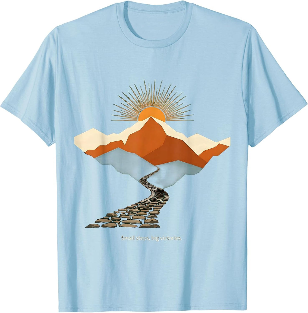 Men's Small Steps Big Victories Special Education Teacher T-Shirt - Baby Blue