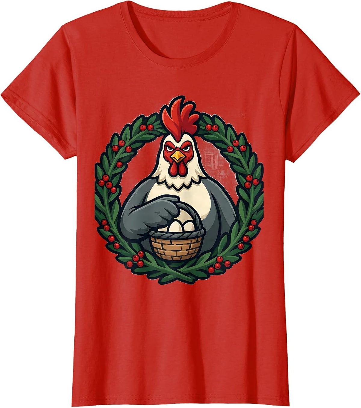 Women's Chicken Hen Christmas Farm Animal Lover Gift T-Shirt - Red