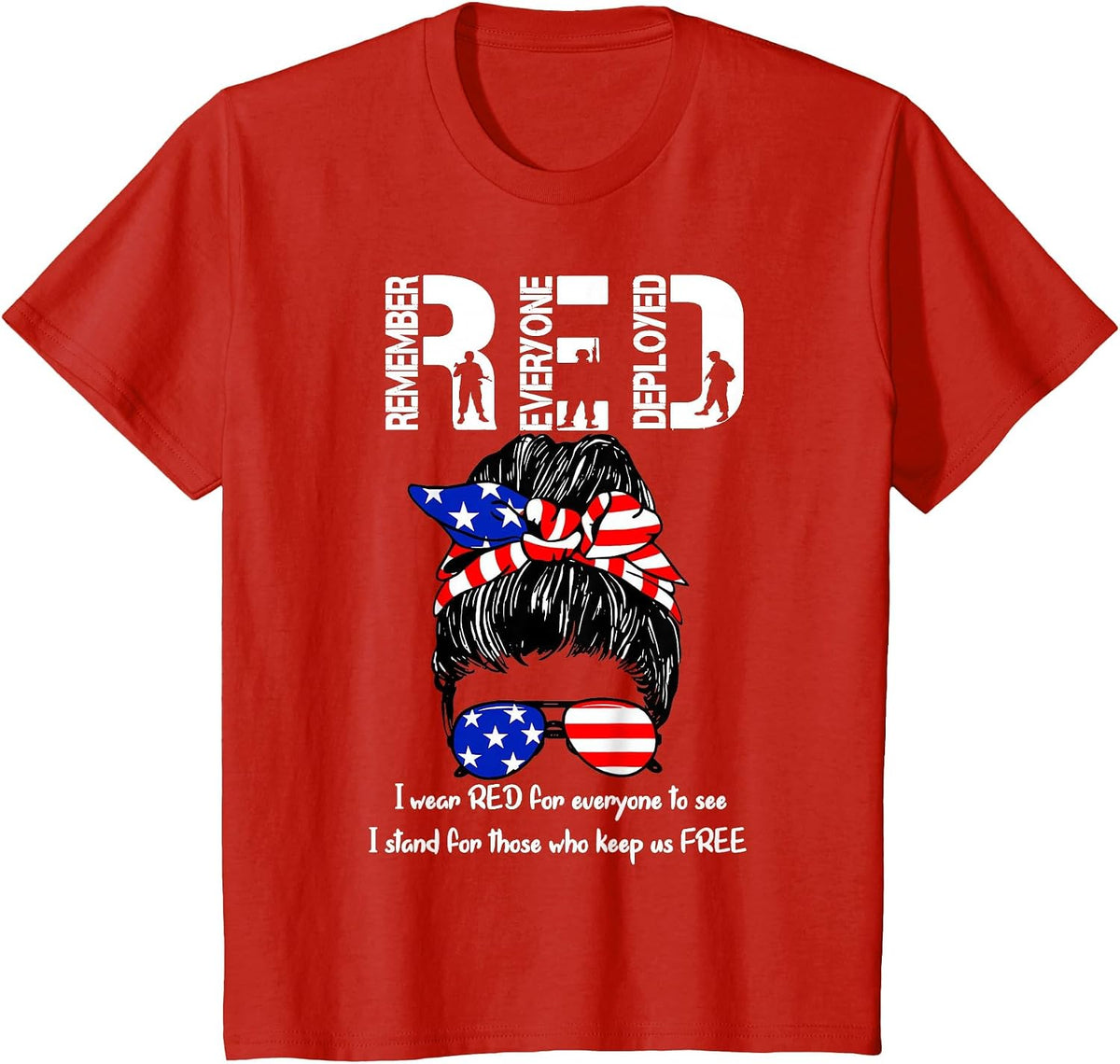 On Friday We Wear Red Military Support Troops T-Shirt, Youth, Red, Large - As Pictured