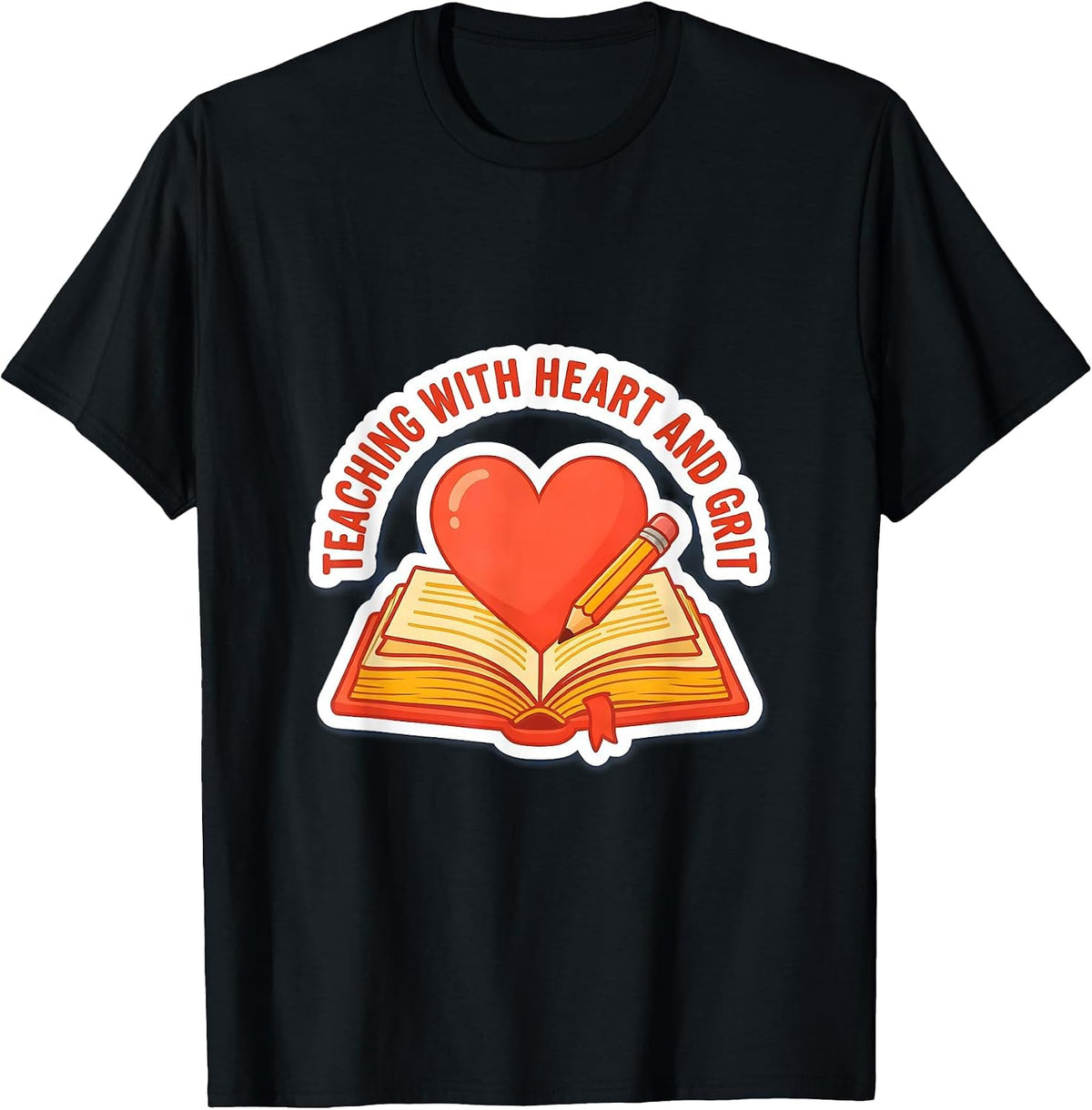 Men's Teaching With Heart and Grit Special Education Tee T-Shirt - Black