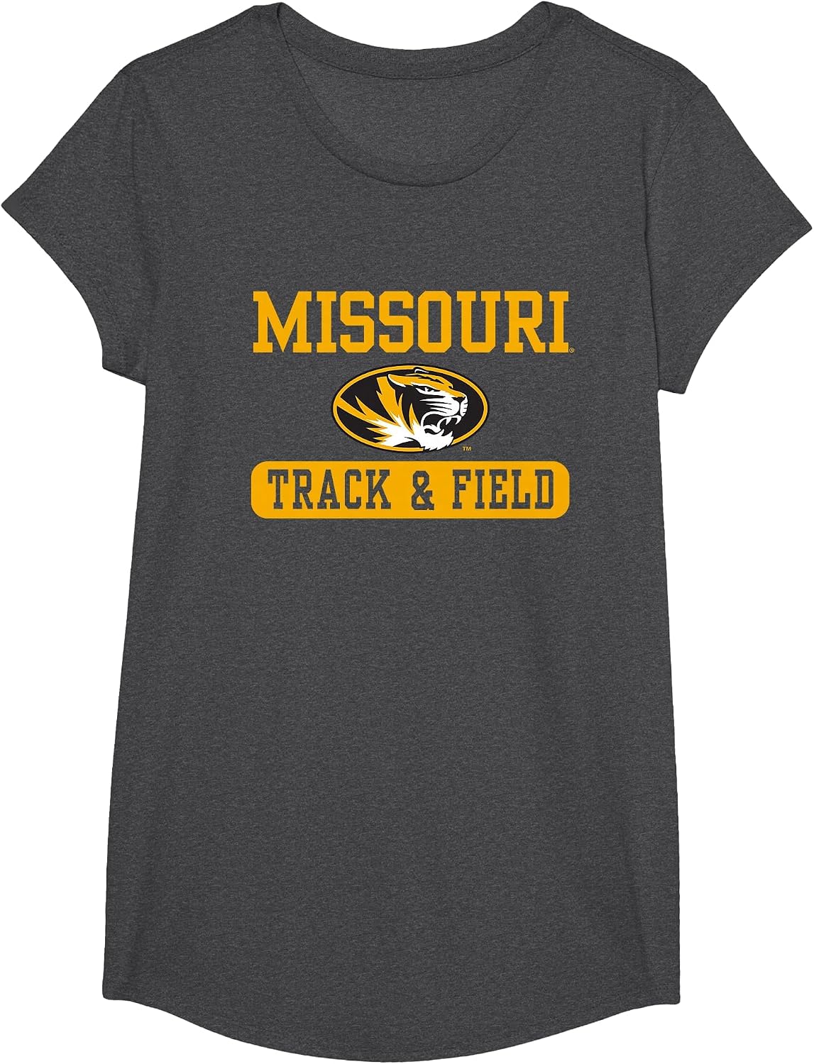 Missouri Tigers Track & Field Officially Licensed T-Shirt - Girls Dark Heather Grey