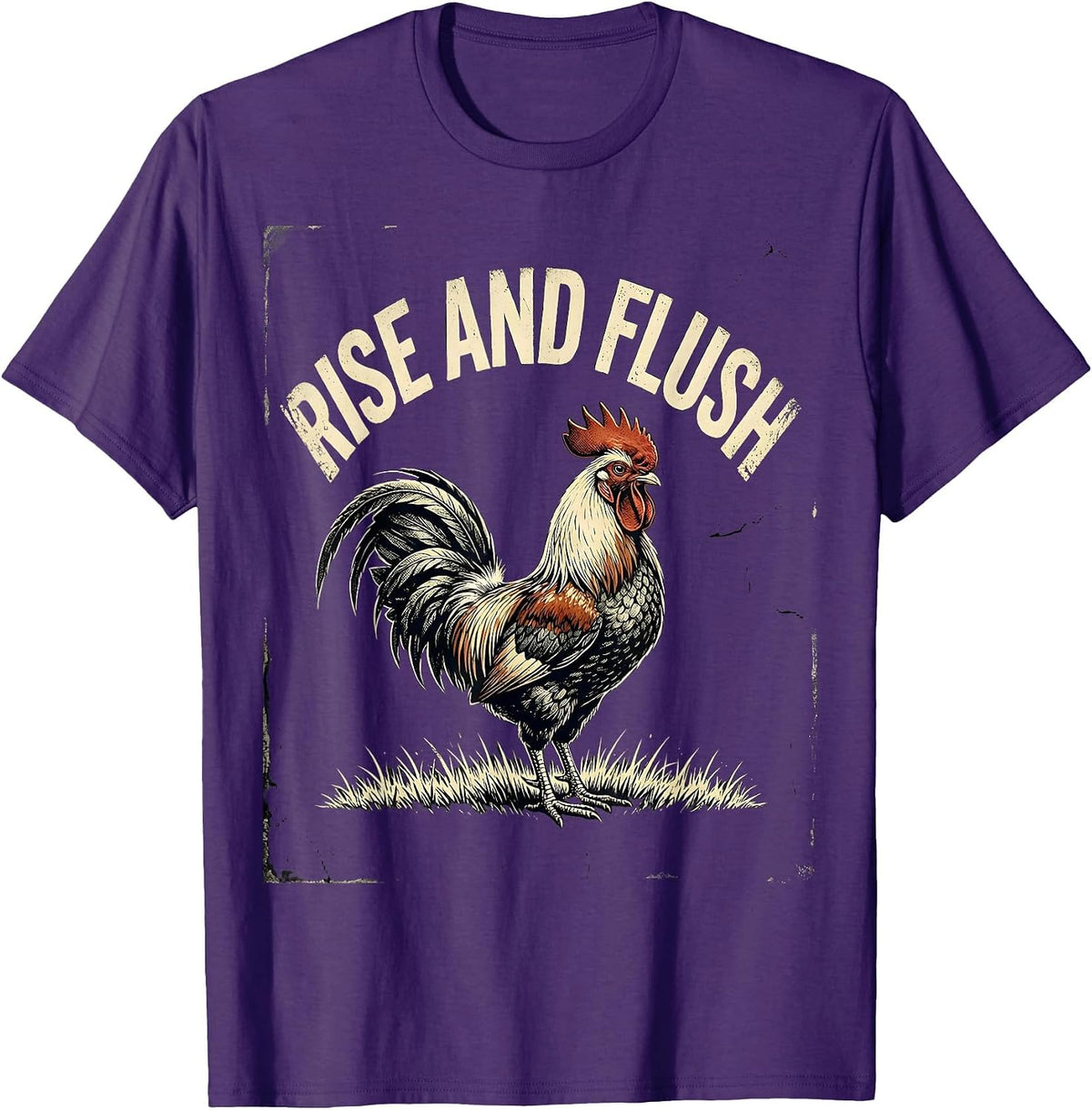 Rise and Flush Distressed Pheasant Hunting Upland Bird T-Shirt - Purple