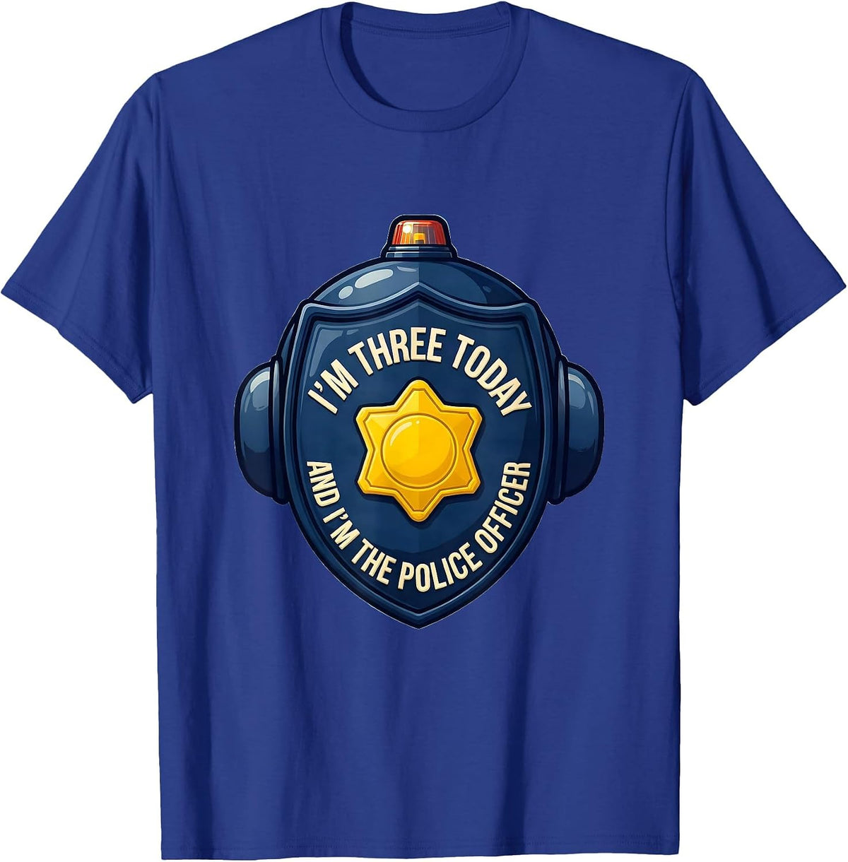 Men's I'm Three Today And I'm The Police Officer Kids T-Shirt - Royal Blue