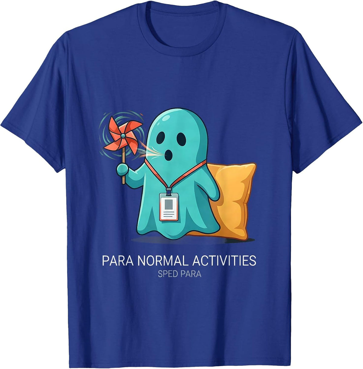 Men's Para Normal Activities SPED Para Ghost Halloween Teacher T-Shirt - Royal Blue