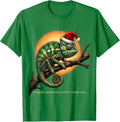 Men's Spending Christmas With My Chameleon Funny Dragon Santa T-Shirt - Kelly Green